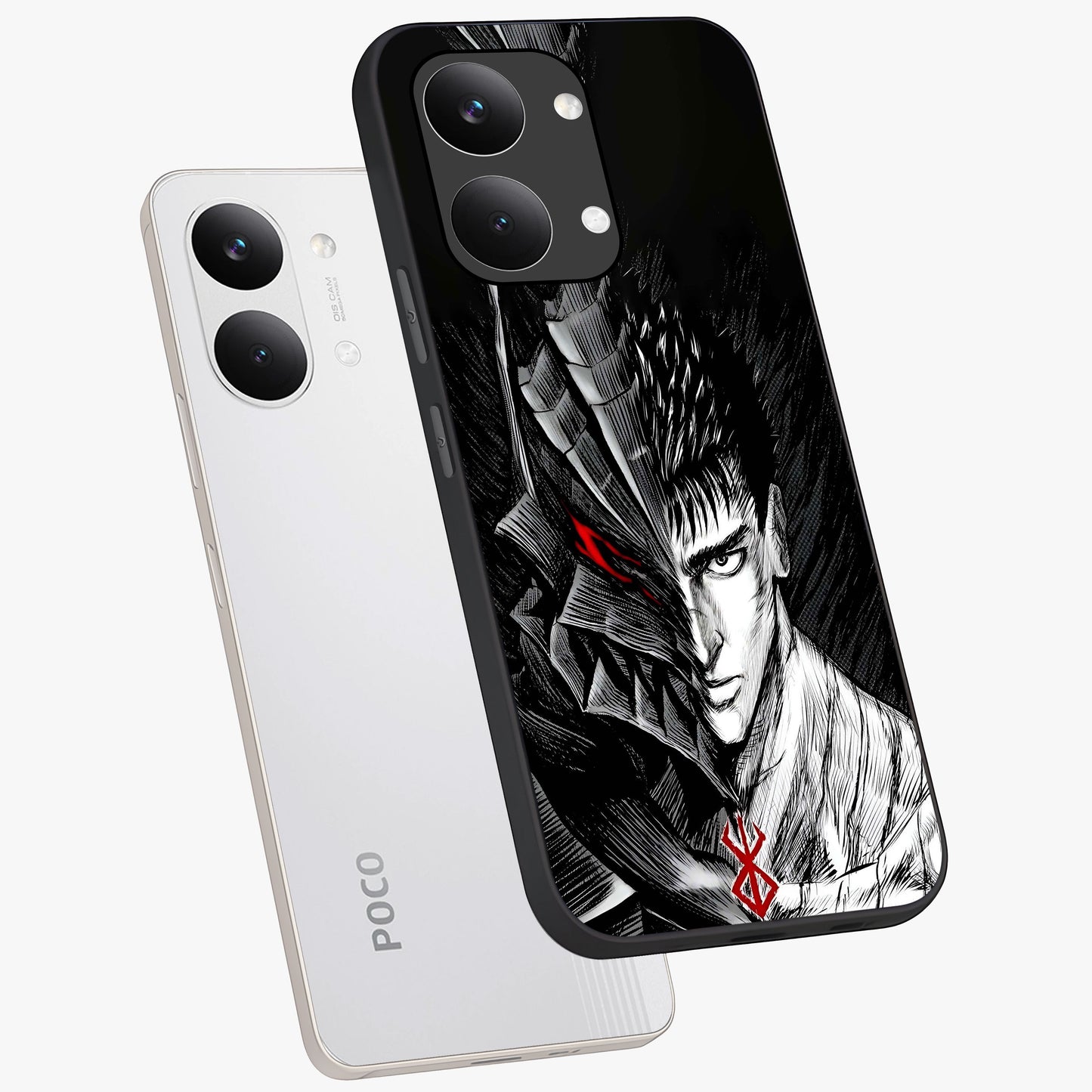 Berserker Blood Oath Glass Case displayed in angled mockup highlighting dark fantasy graphic design and powerful theme.