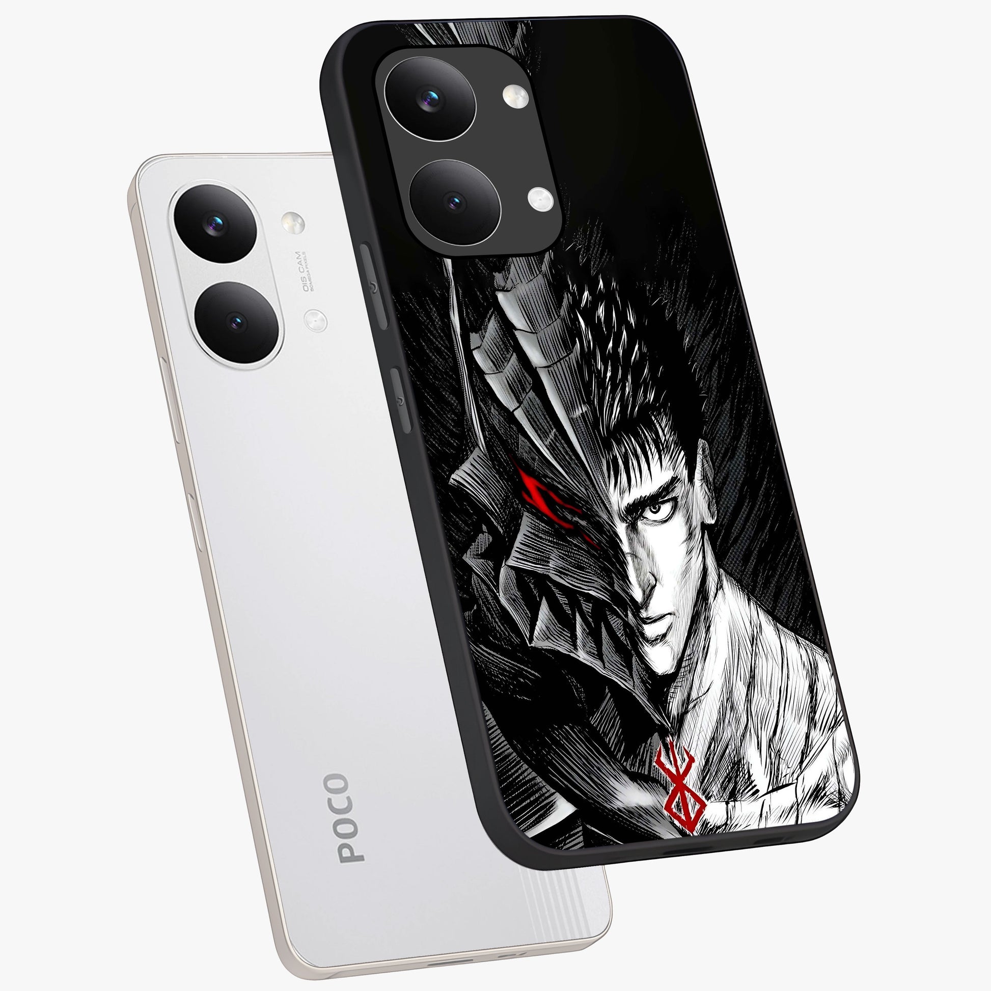 Berserker Blood Oath Glass Case displayed in angled mockup highlighting dark fantasy graphic design and powerful theme.