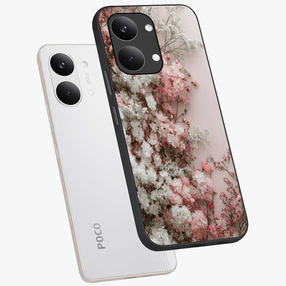 Blush Blossom Cloud Glass Case displayed in angled mockup highlighting soft cloud and blossom design with pastel aesthetic.