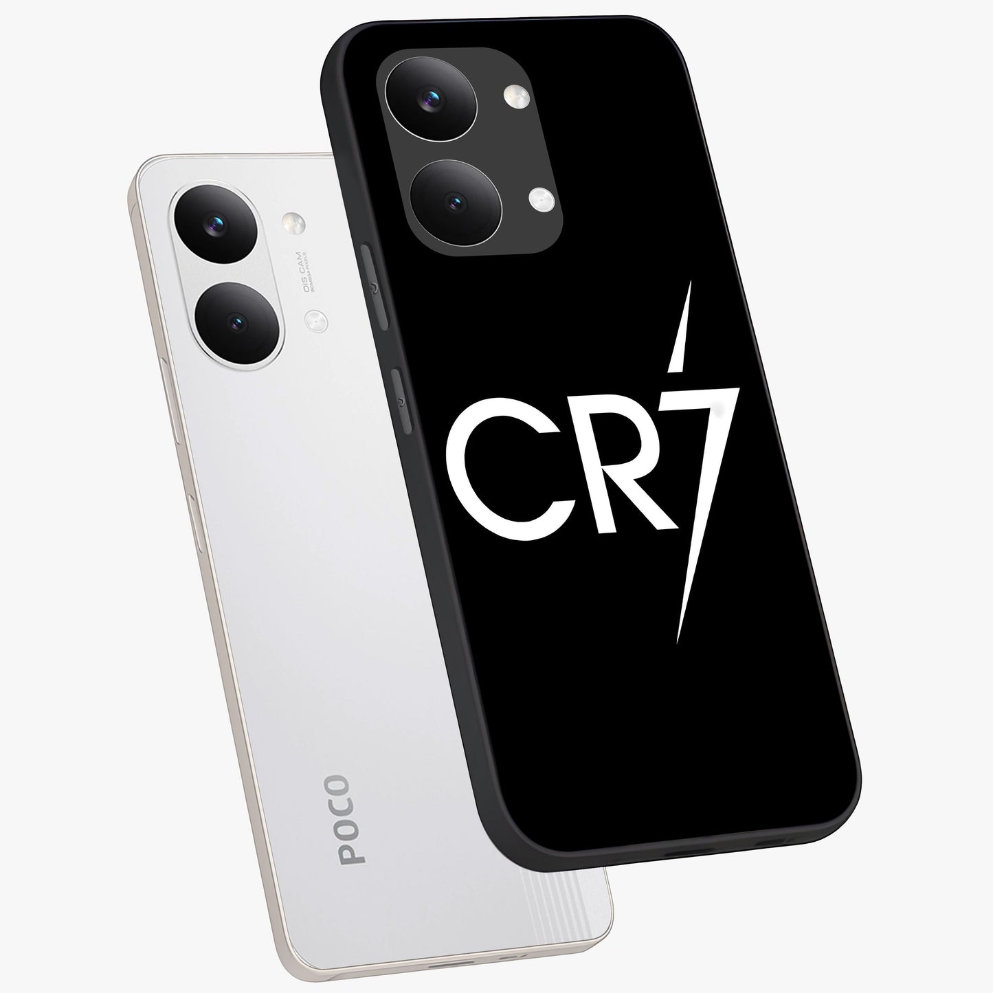 Cr7 Elite Strike Glass Case displayed in angled mockup highlighting powerful sports graphic with bold athletic theme.