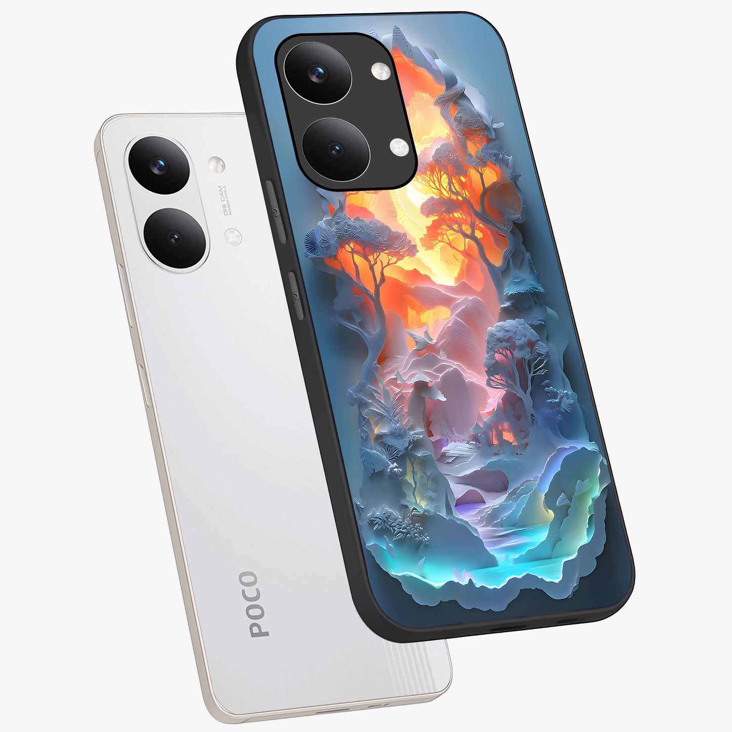 Glow Forest Portal Glass Case displayed in angled mockup highlighting mystical forest design with magical glowing aesthetic.