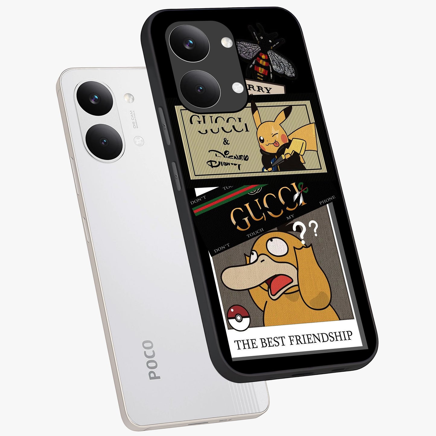 Gucci Play Mashup Glass Case displayed in angled mockup highlighting stylish fashion mashup design with bold aesthetic.