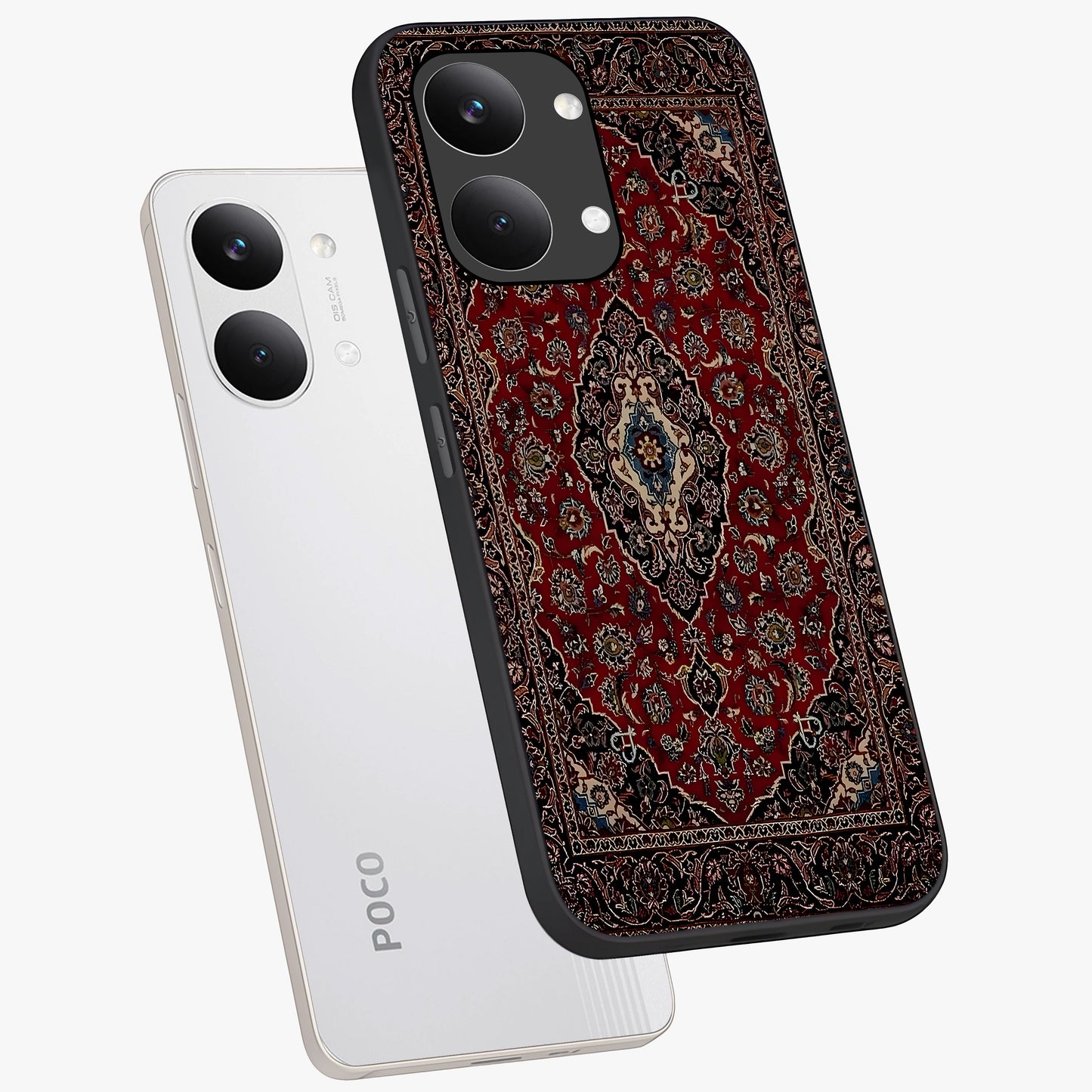 Heritage Carpet Royale Glass Case displayed in angled mockup highlighting intricate royal carpet design with heritage aesthetic.