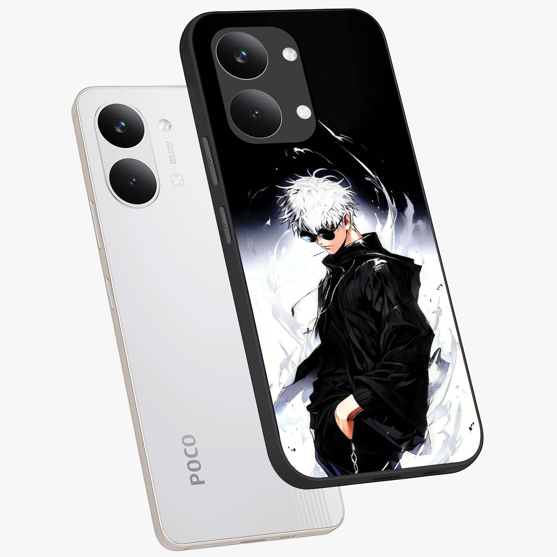 Limitless Shadow King Glass Case displayed in angled mockup highlighting dramatic dark hero design with intense aesthetic.