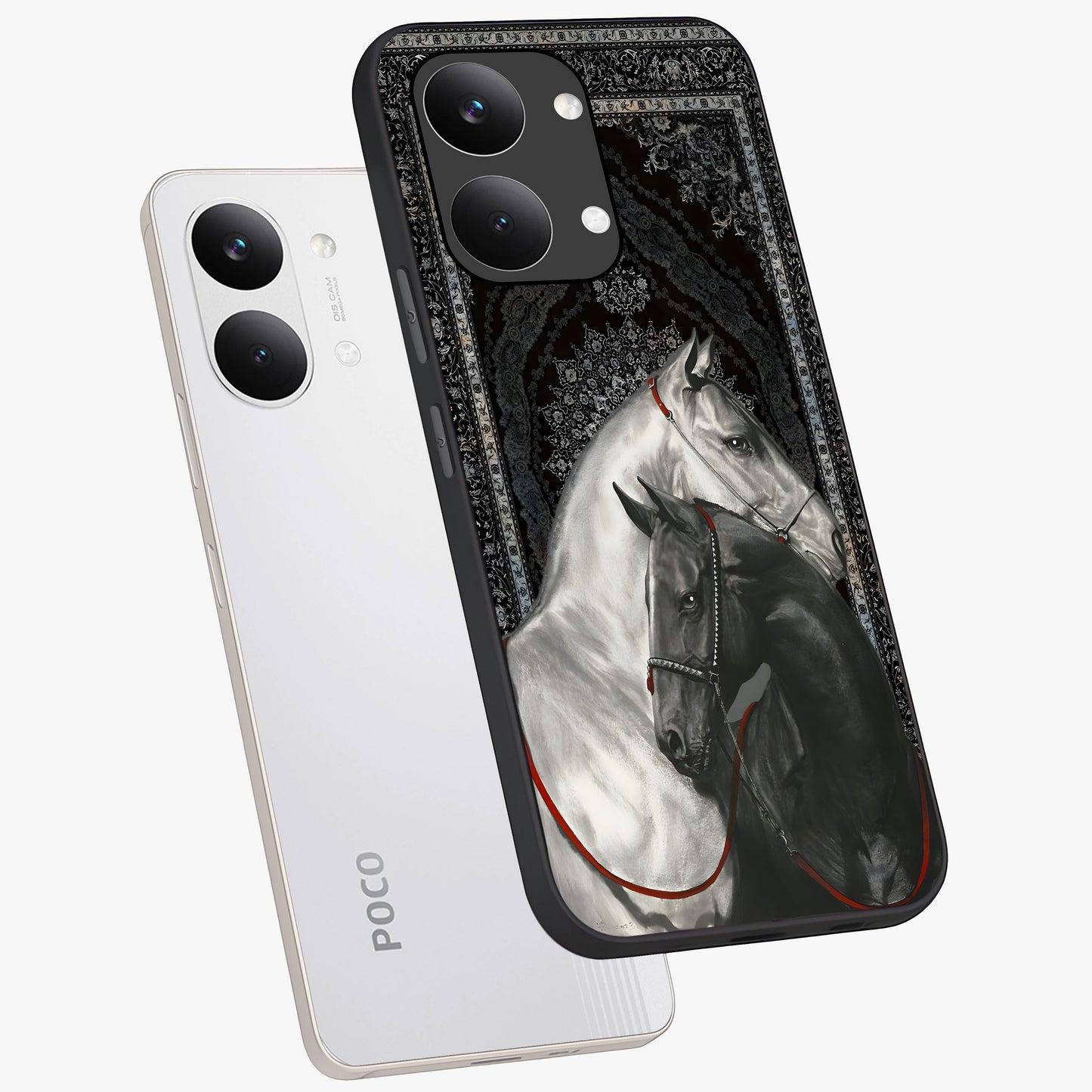 Majestic Ride Legacy Glass Case displayed in angled mockup highlighting sleek vehicle design with bold racing aesthetic.