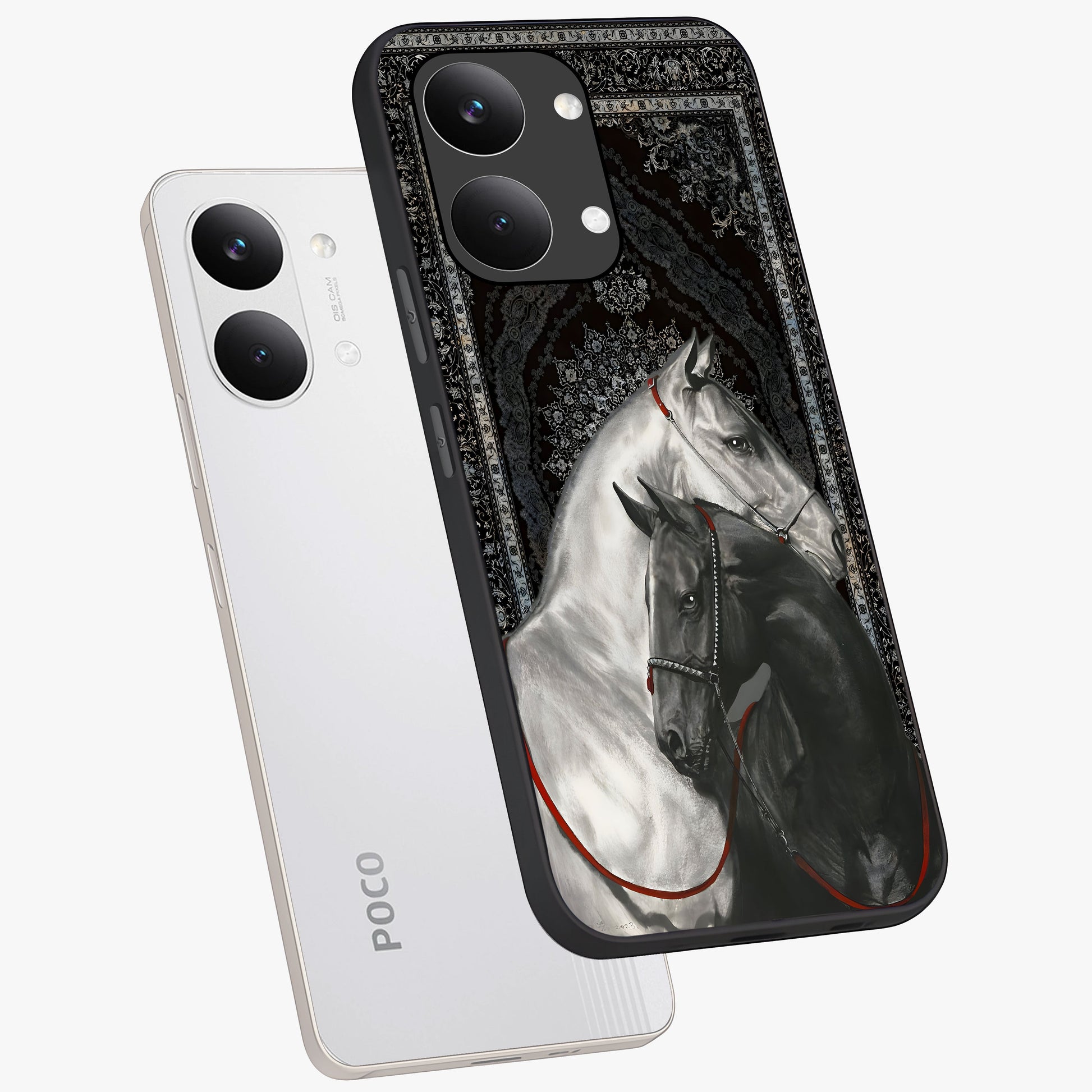 Majestic Ride Legacy Glass Case displayed in angled mockup highlighting sleek vehicle design with bold racing aesthetic.