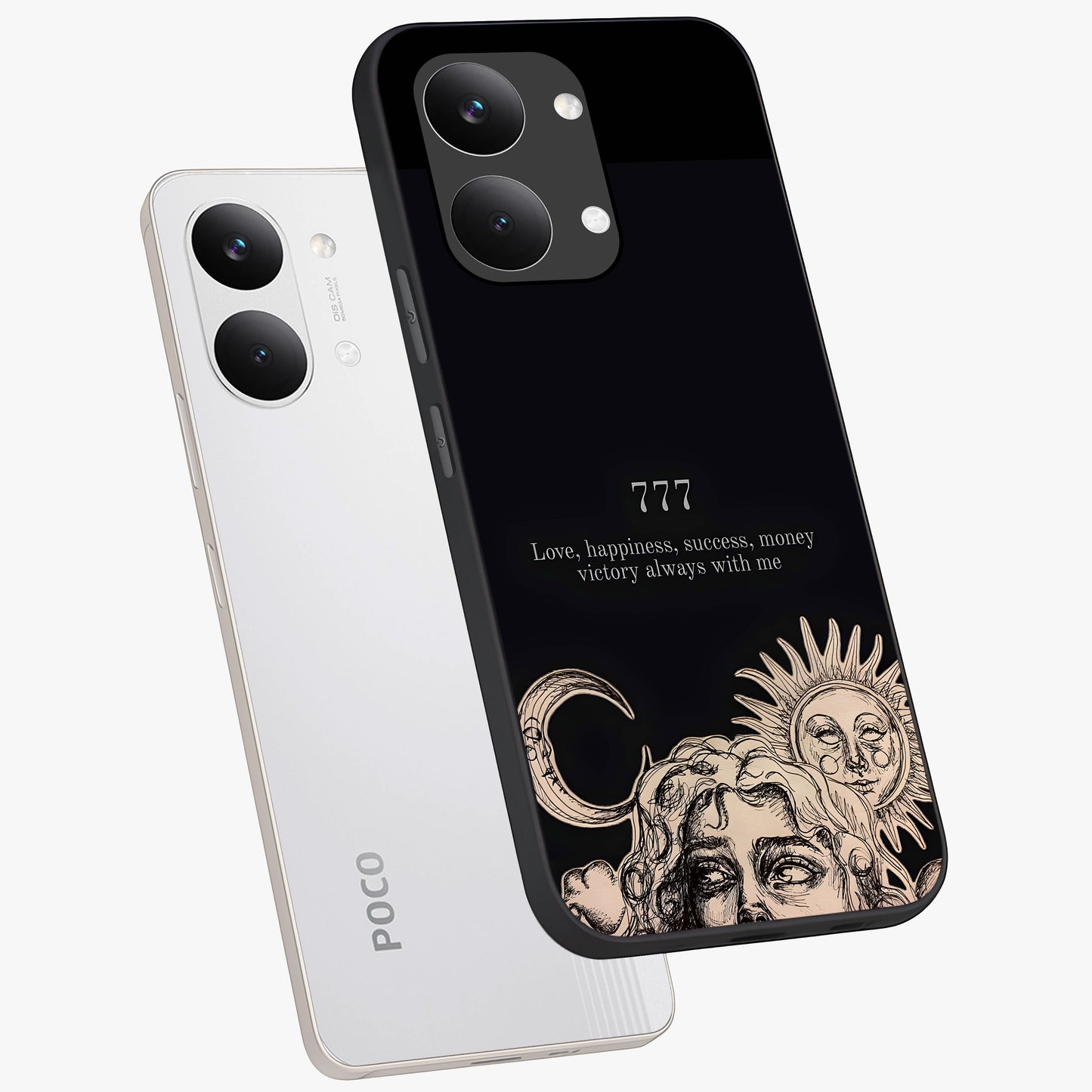Mystic Victory Aura Glass Case displayed in angled mockup highlighting energetic aura design with bold mystical aesthetic.