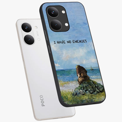 Peace Beyond War Glass Case displayed in angled mockup highlighting meaningful message design with artistic aesthetic style.