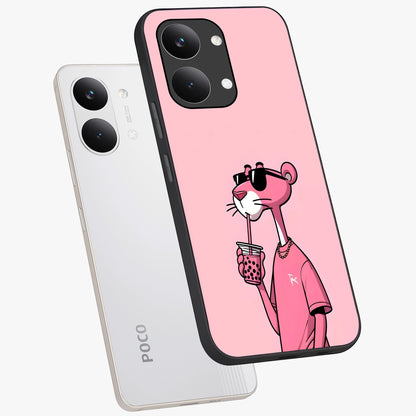Pink Panther Glass Case displayed in angled mockup highlighting playful cartoon character design with vibrant pink aesthetic.