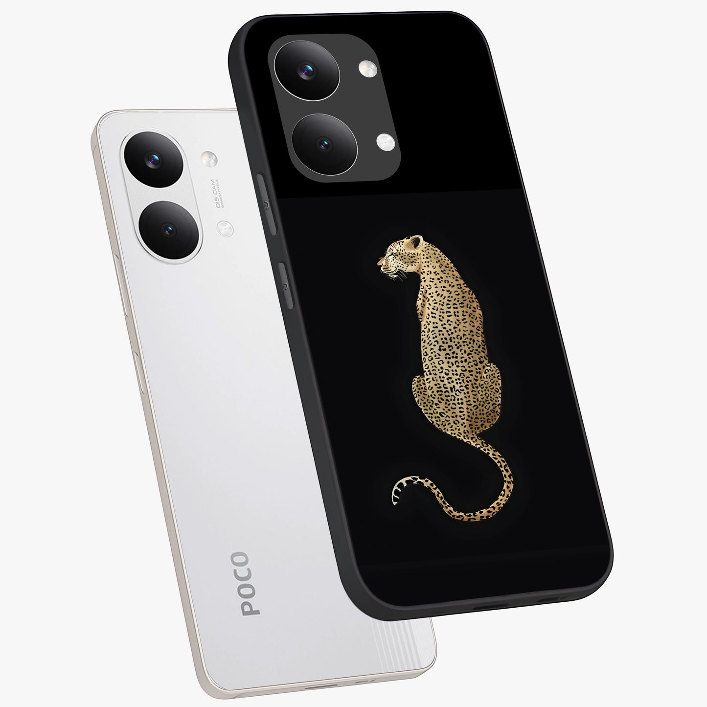 Regal Leopard Glass Case displayed in angled mockup highlighting powerful animal illustration with stylish wild aesthetic.