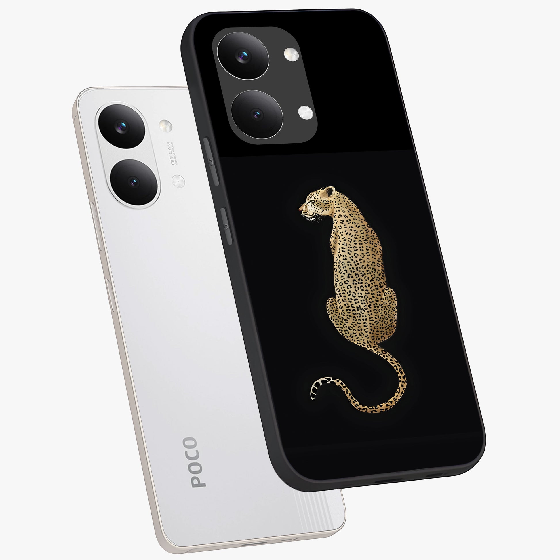 Regal Leopard Glass Case displayed in angled mockup highlighting powerful animal illustration with stylish wild aesthetic.