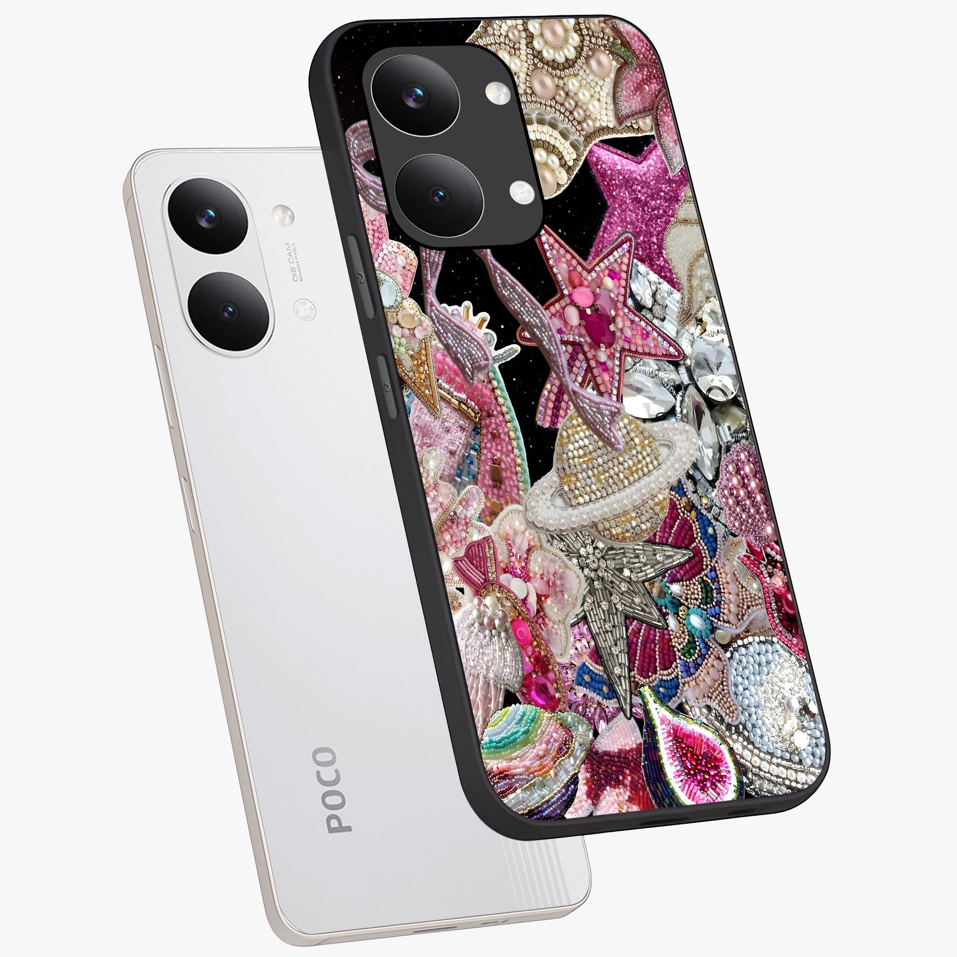 Starlit Jewel Dream Glass Case displayed in angled mockup highlighting glowing celestial jewel design with dreamy aesthetic.