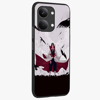 Crimson Crow Ascension Glass Case upright view showcasing dramatic crow artwork with bold gothic theme.