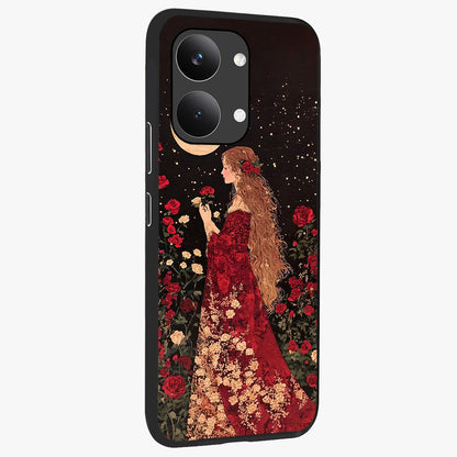 Crimson Dreams Glass Case upright view showcasing dreamy red toned artwork with modern aesthetic style.