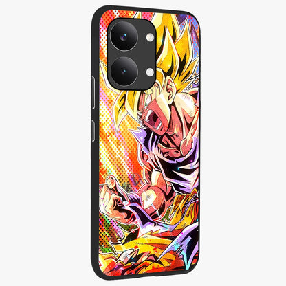 Firing Goku Glass Case upright view showcasing energetic anime artwork with bold warrior theme.
