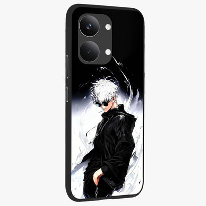 Limitless Shadow King Glass Case upright view showcasing bold shadow warrior artwork with epic fantasy theme.