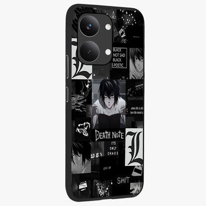 Midnight Chaos Mind Glass Case upright view showcasing expressive abstract artwork with bold dark theme.