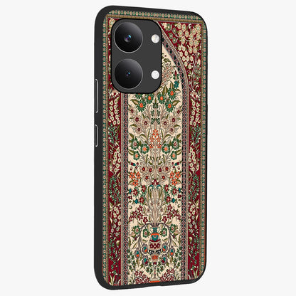 Persian Inspired Glass Case upright view showcasing decorative Persian artwork with rich heritage theme.