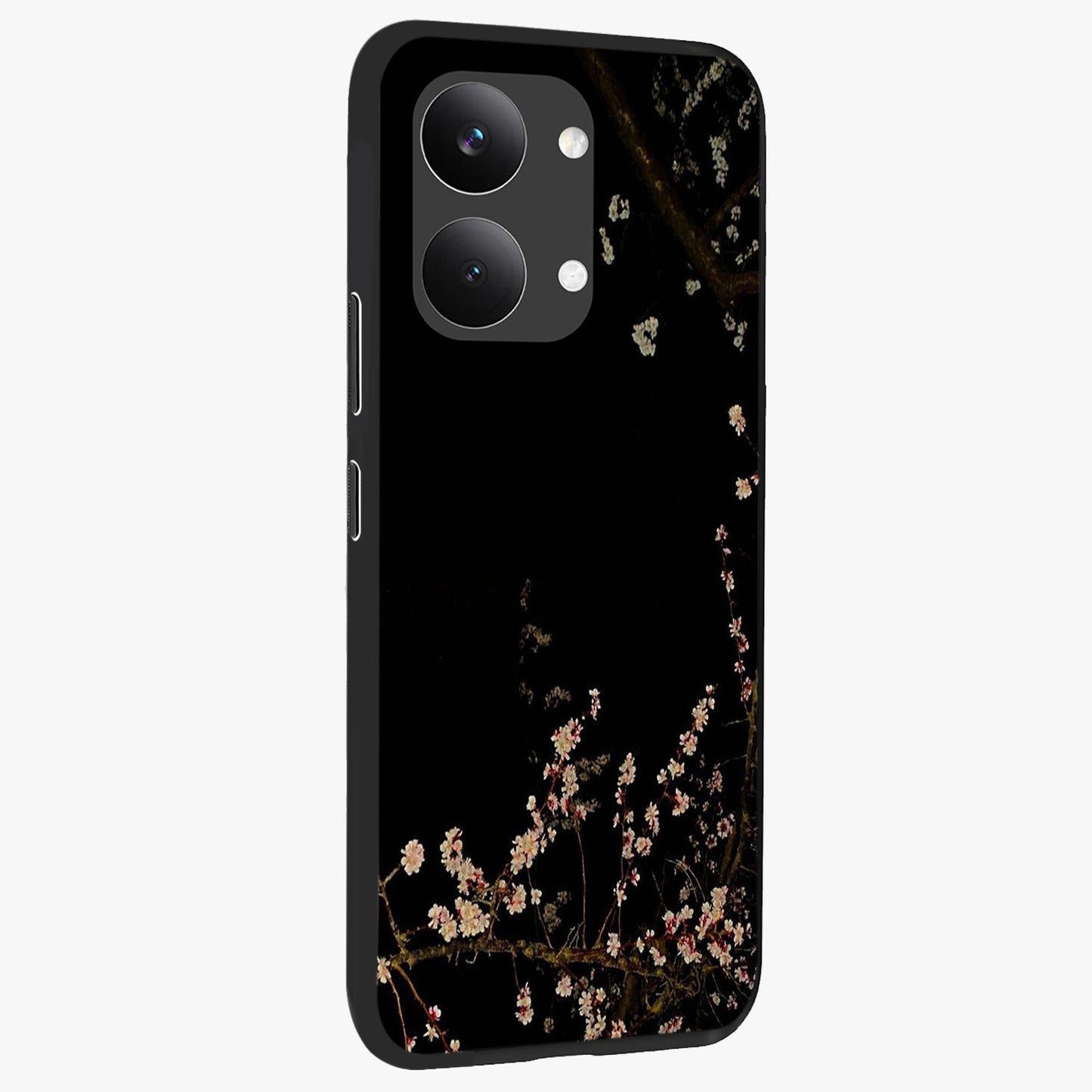 Petal Moon Light With Custom Name Glass Case upright view showcasing elegant floral moon artwork with personalized aesthetic.