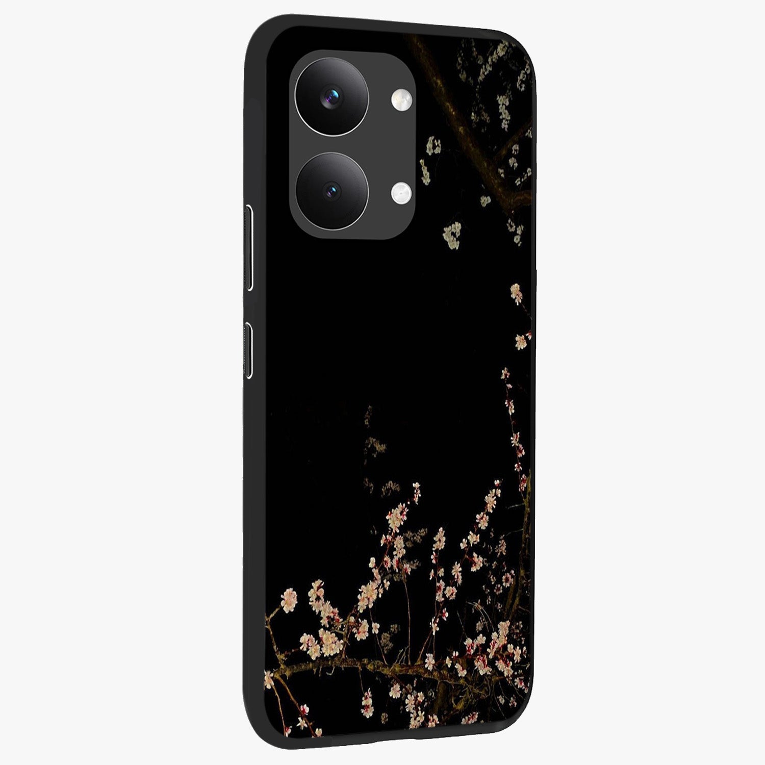 Petal Moon Light With Custom Name Glass Case upright view showcasing elegant floral moon artwork with personalized aesthetic.