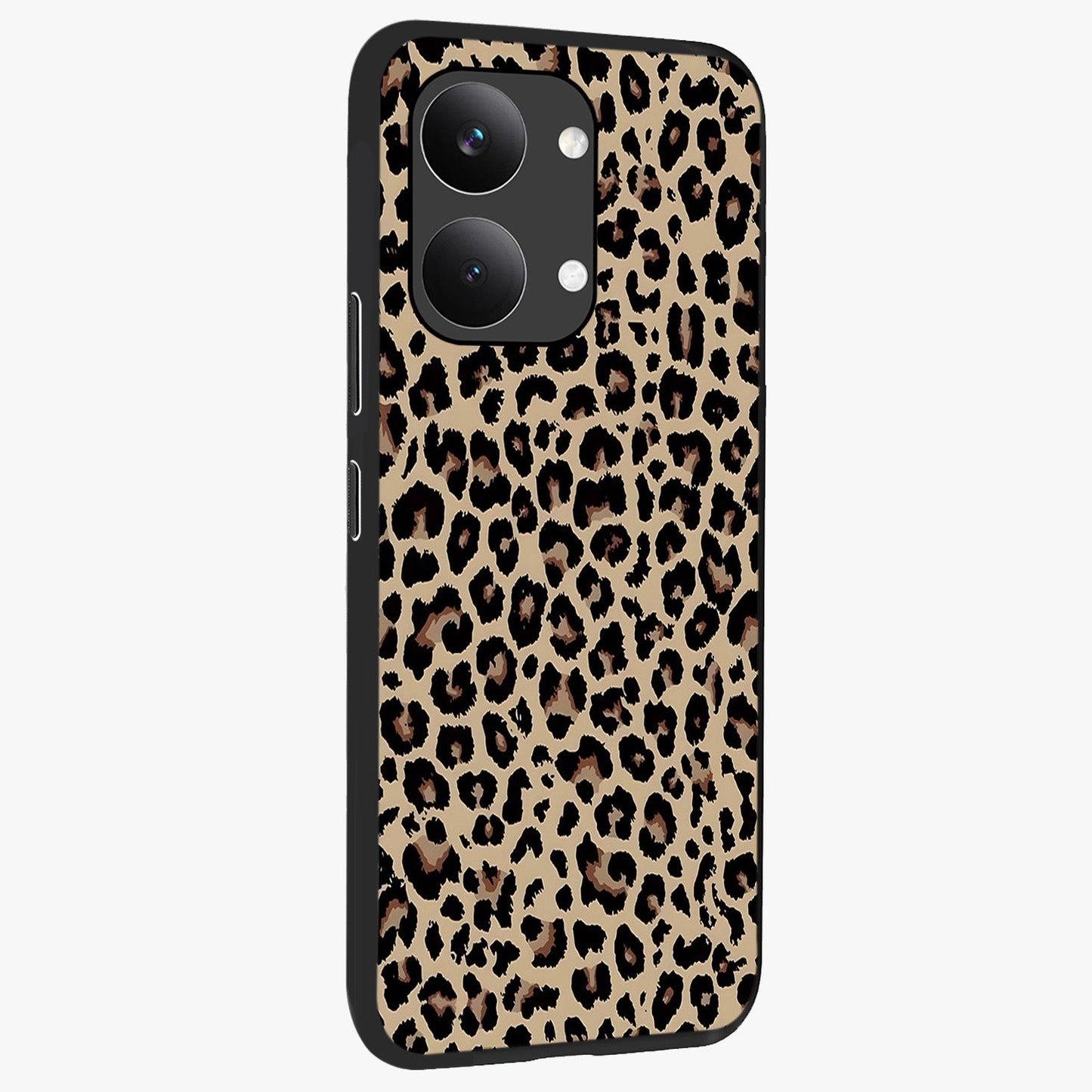 Savage Chic Pattern Glass Case upright view showcasing trendy decorative artwork with edgy fashion theme.