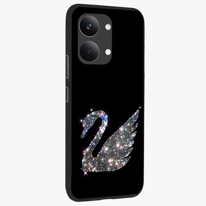 Starlit Swan Grace Glass Case upright view showcasing beautiful swan artwork with peaceful night themed design.