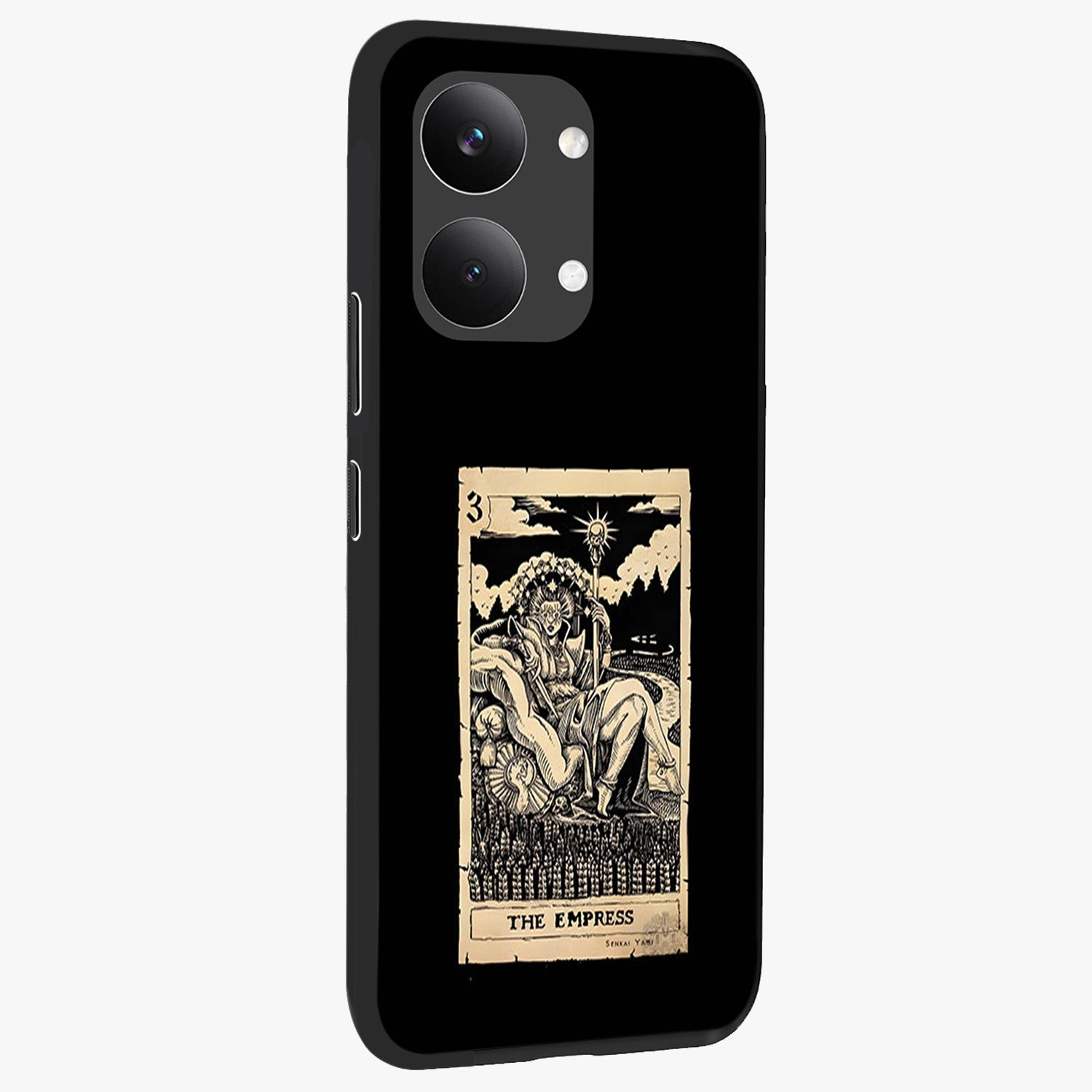 The Empress Glass Case upright view showcasing powerful empress themed artwork with luxurious artistic theme.