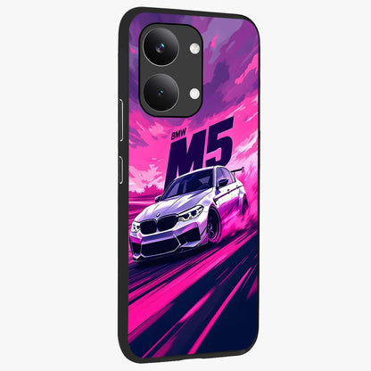 Velocity Drift Pulse Glass Case upright view showcasing powerful racing artwork with energetic motorsport theme.