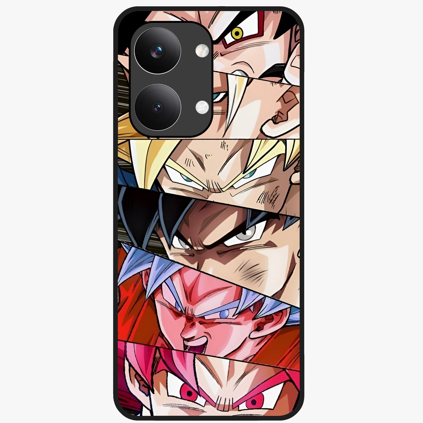 Anime Character Glass Case showing flat back view with vibrant anime artwork and glossy glass finish.
