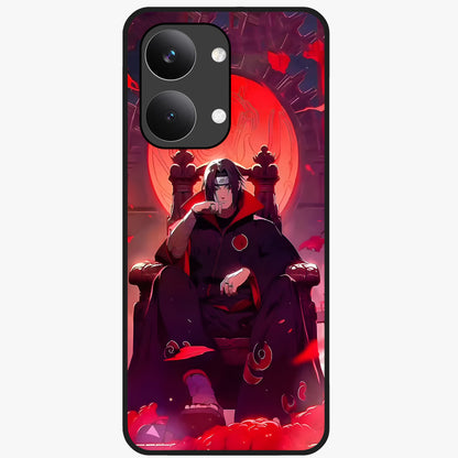 Blood Moon Sovereign Glass Case showing flat back view with mystical blood moon artwork and glossy glass finish.