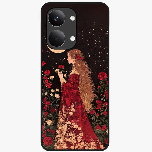 Crimson Dreams Glass Case showing flat back view with dreamy crimson artwork and glossy glass finish.