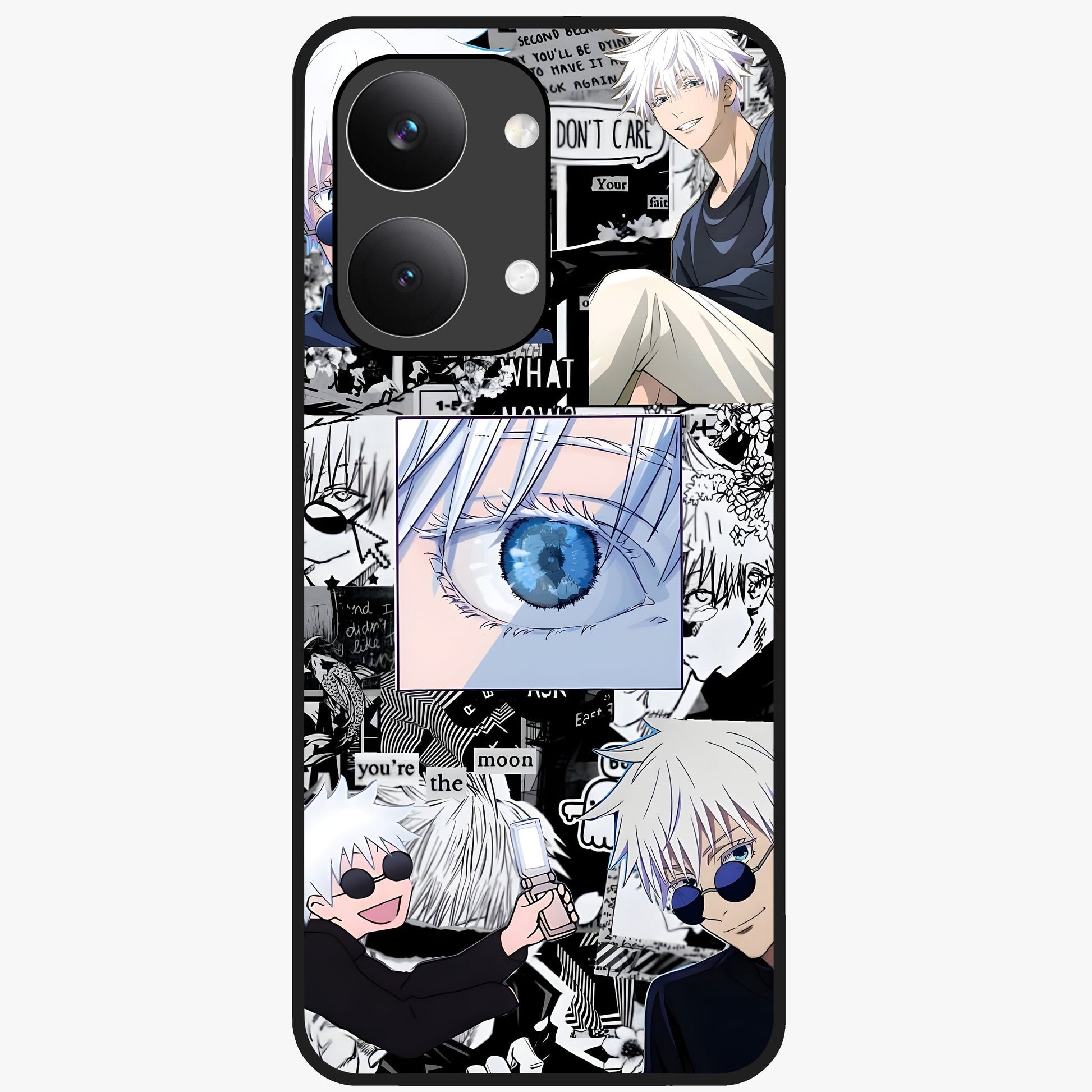 Infinity Sorcerer Chaos Glass Case showing flat back view with mystical sorcerer themed artwork and glossy glass finish.