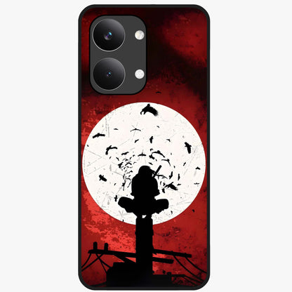 Itachi Limited Edition Naruto Anime Glass Case showing flat back view with iconic anime character artwork and glossy glass finish.