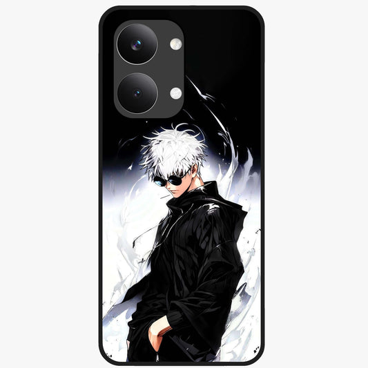 Limitless Shadow King Glass Case showing flat back view with powerful shadow warrior artwork and glossy glass finish.