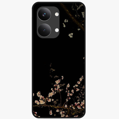 Petal Moon Light With Custom Name Glass Case showing flat back view with floral moonlight artwork and personalized name design.