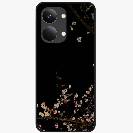 Petal Moon Light With Custom Name Glass Case showing flat back view with floral moonlight artwork and personalized name design.