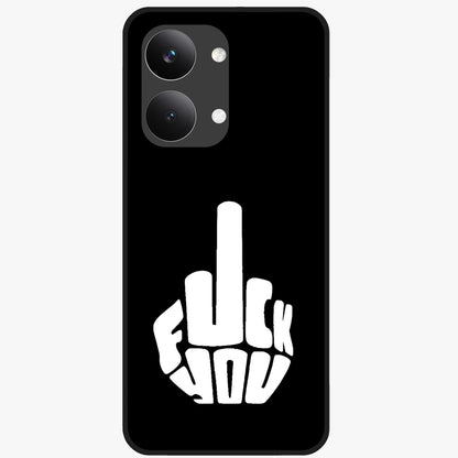 Rebel Mode On Glass Case showing flat back view with bold rebellious typography artwork and glossy glass finish.