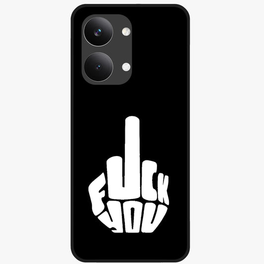 Rebel Mode On Glass Case showing flat back view with bold rebellious typography artwork and glossy glass finish.
