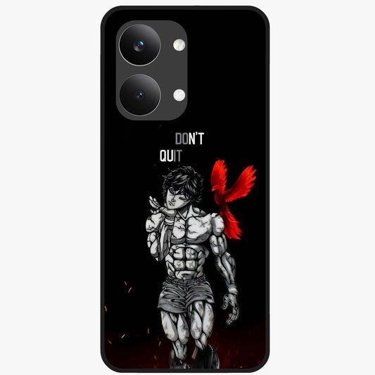 Rise Beyond Limits Glass Case showing flat back view with motivational typography artwork and glossy glass finish.
