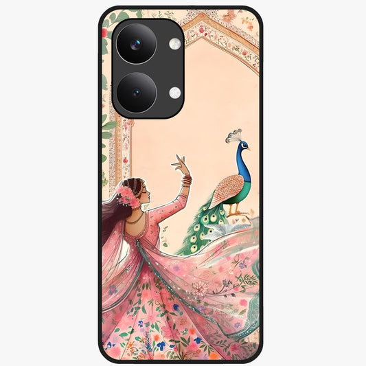 Royal Grace Muse Glass Case showing flat back view with elegant artistic artwork and glossy glass finish.