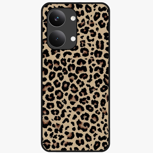 Savage Chic Pattern Glass Case showing flat back view with stylish patterned artwork and glossy glass finish.