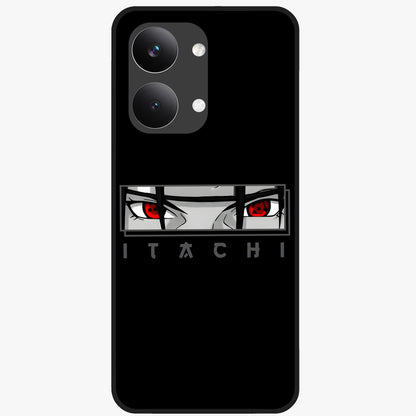 Scarlet Gaze Dominance Glass Case showing flat back view with striking red themed artwork and glossy glass finish.