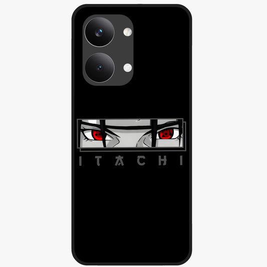 Scarlet Gaze Dominance Glass Case showing flat back view with striking red themed artwork and glossy glass finish.