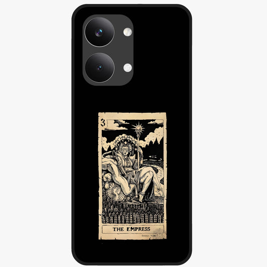 The Empress Glass Case showing flat back view with regal feminine artwork and glossy glass finish.