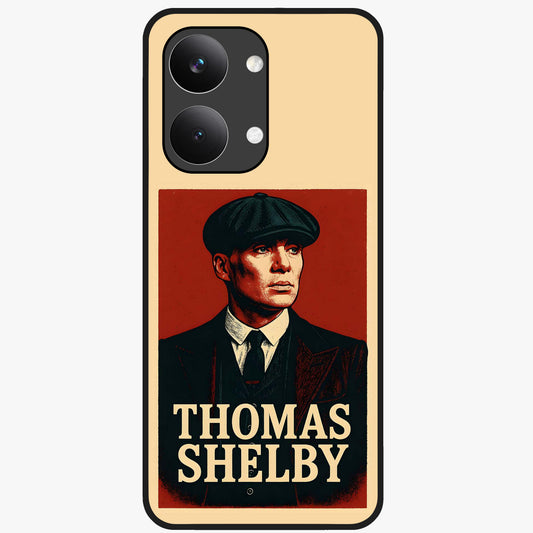 Vintage Mafia Authority Glass Case showing flat back view with bold vintage mafia inspired artwork and glossy glass finish.