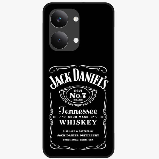 Vintage Whiskey Heritage Glass Case showing flat back view with classic whiskey inspired artwork and glossy glass finish.