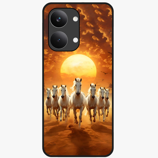 Wild Sunset Majesty Glass Case showing flat back view with majestic sunset landscape artwork and glossy glass finish.