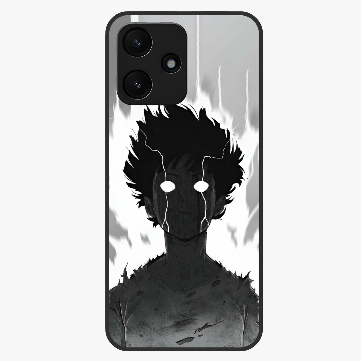 Awakened Inner Rage Glass Case showing flat back view with intense artistic artwork and glossy glass finish.
