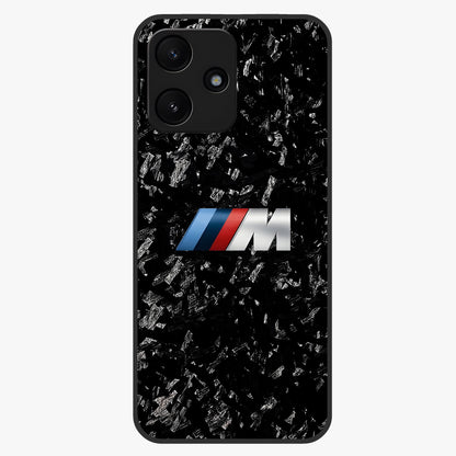 Carbon Speed Mark Glass Case showing flat back view with sporty carbon pattern artwork and glossy glass finish.