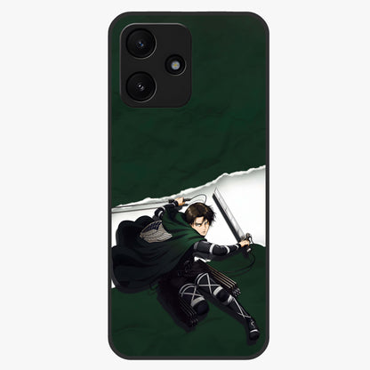 Emerald War Vanguard Glass Case showing flat back view with powerful warrior themed artwork and glossy glass finish.